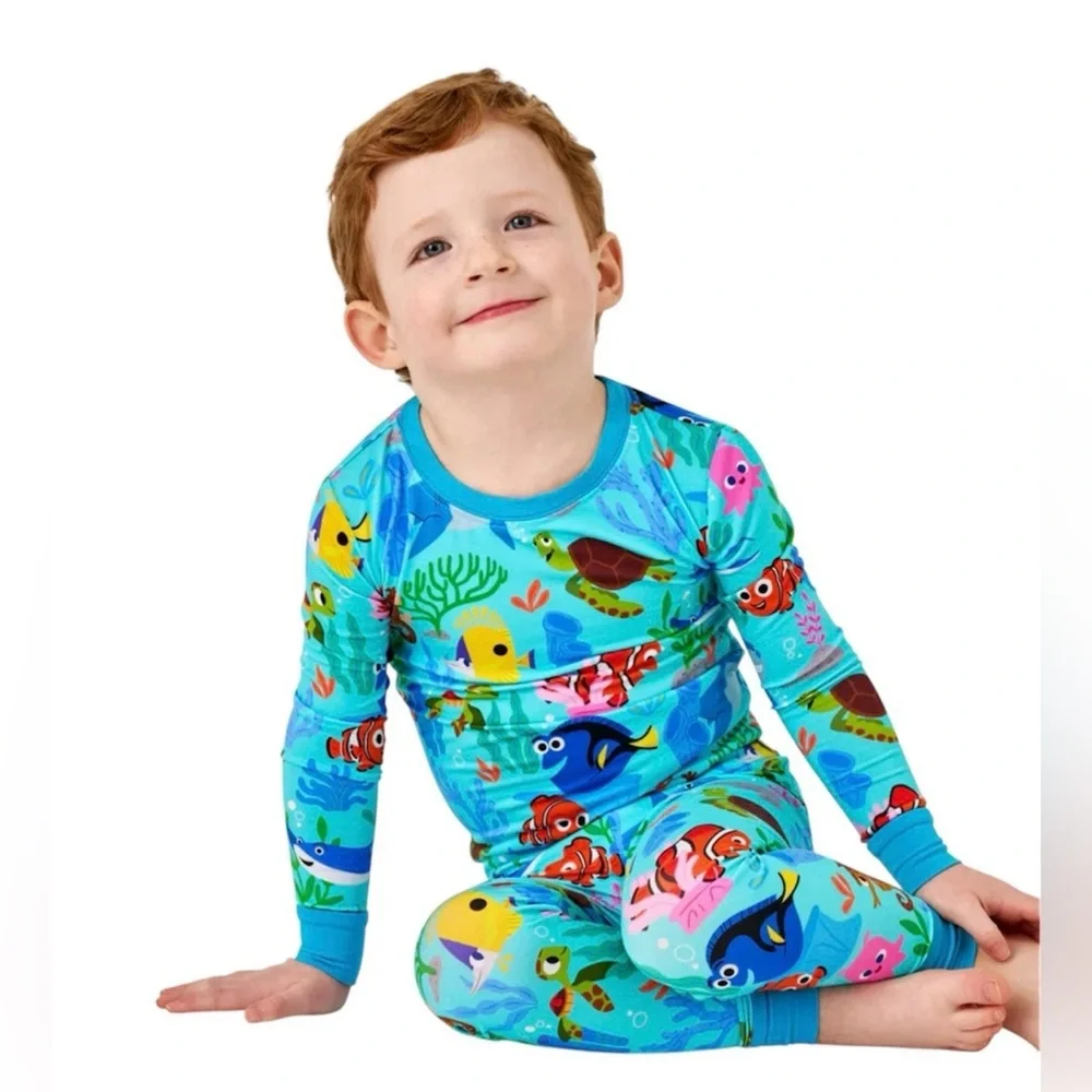 Little Sleepies Disney 🐠 Nemo’s Reef Bamboo Pajama Set 2 Piece Size 4T NWT